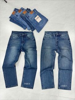 Quần Jean Nam Ống Suông Xanh Dơ Nhẹ