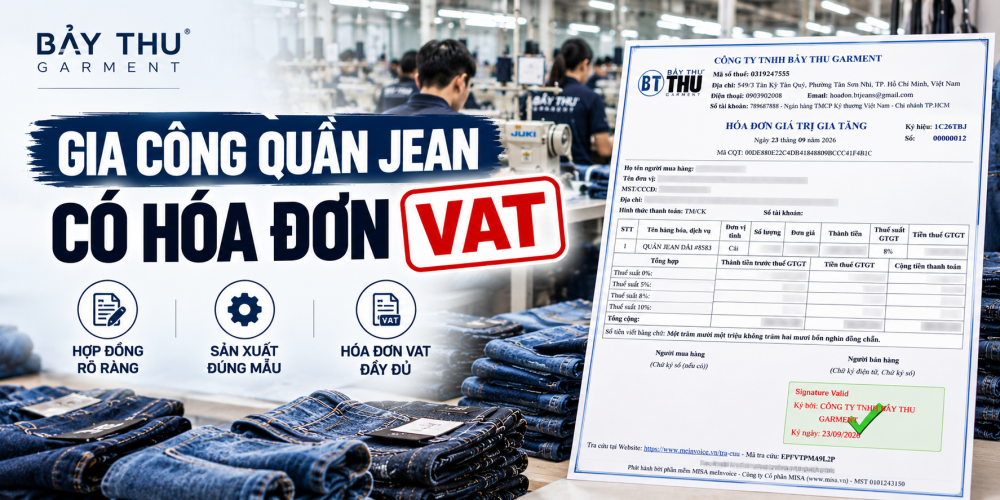 Xưởng may gia công quần jean có hóa đơn vat cho brand - 1