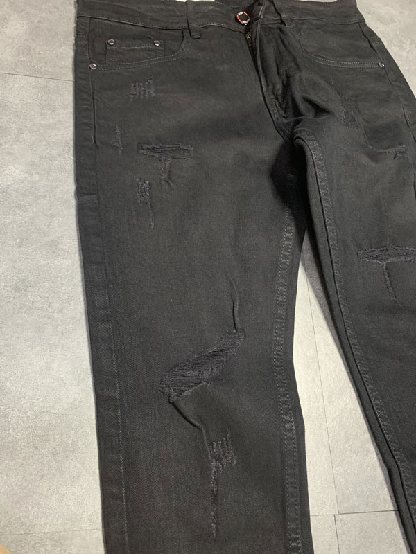 Quần jean dài nam đen rách R636.1