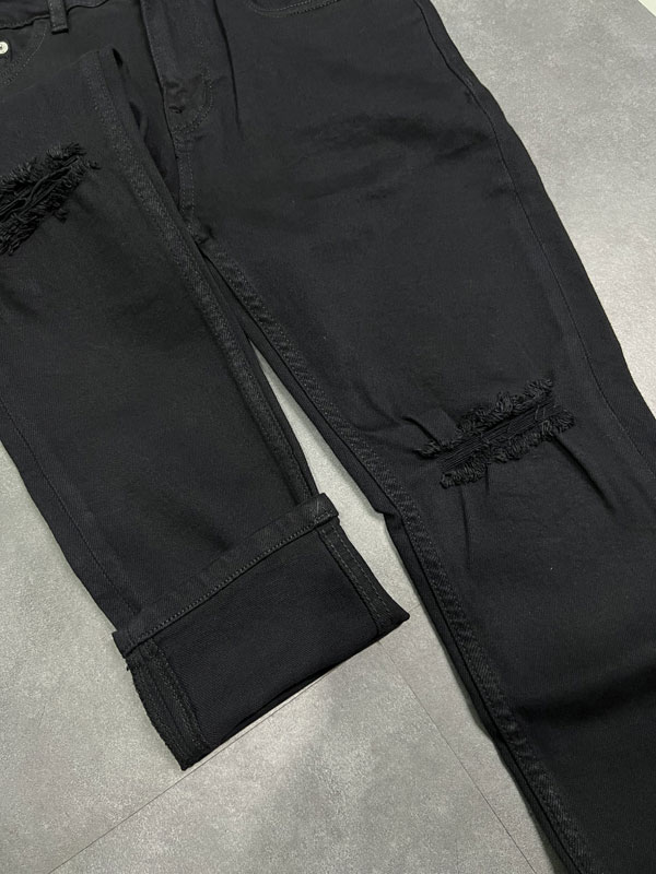 Giá sỉ quần jean nam đen rách gối cao cấp tại xưởng RTO