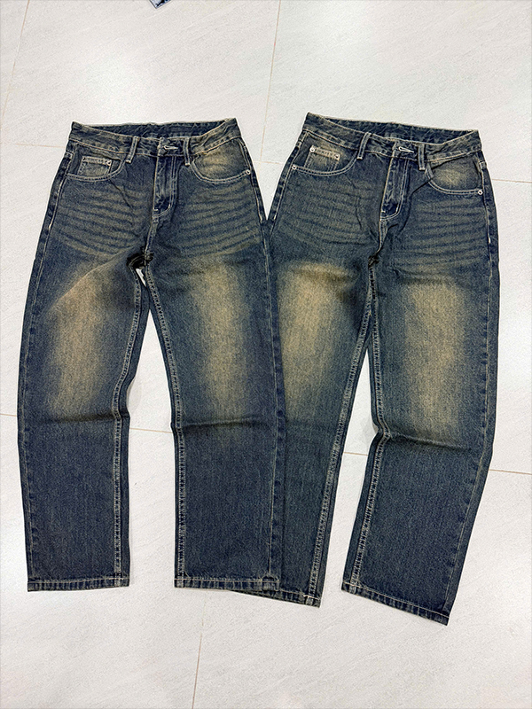 Quần jean nam ống suông rêu-dơ