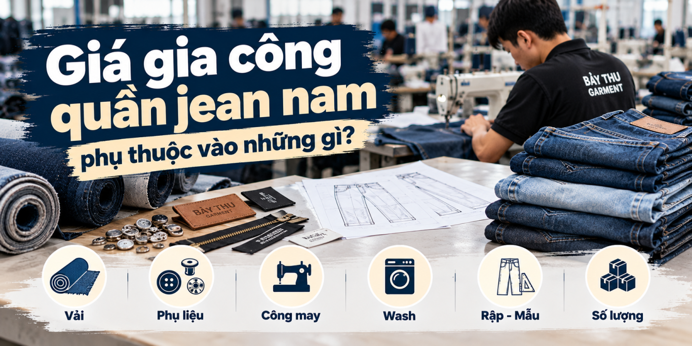 Giá gia công quần jean nam phụ thuộc vào gì? | Bảy Thu